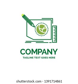 Content, design, frame, page, text Flat Business Logo template. Creative Green Brand Name Design.