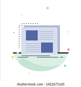 Content, design, frame, page, text Flat Color Icon Vector