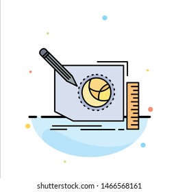 Content, design, frame, page, text Flat Color Icon Vector. Vector Icon Template background