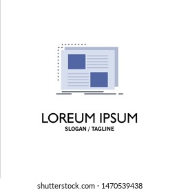 Content, design, frame, page, text Flat Color Icon Vector. Vector Icon Template background