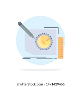 Content, design, frame, page, text Flat Color Icon Vector. Vector Icon Template background