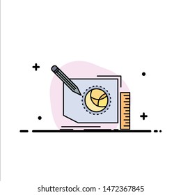 Content, design, frame, page, text Flat Color Icon Vector