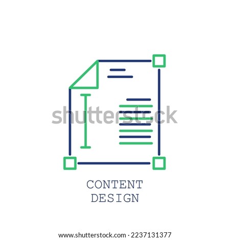 content design icon. blue and green color