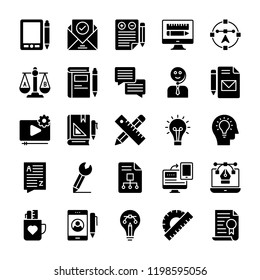 Content Design Production Glyph Icons 