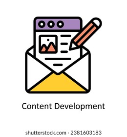 Content Development vector Filled outline Design illustration. Symbol on White background EPS 10 File 