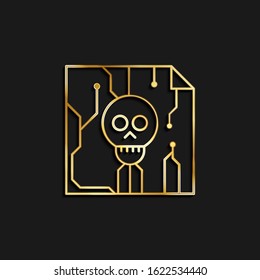 Content, digital, dead, document gold icon. Vector illustration of golden icon