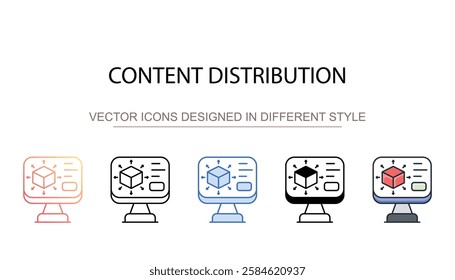 Content Distribution icon design with white background stock illustration
