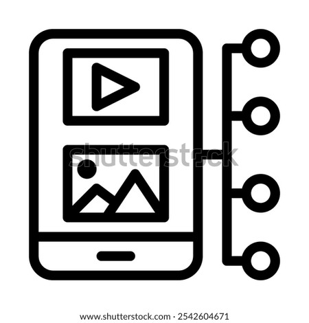 Content distribution icon line style transparent