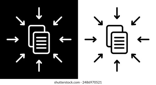 Content distribution outline icon illustration.