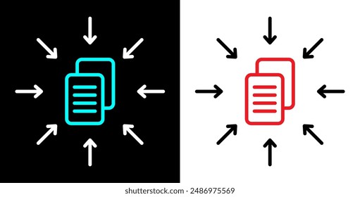 Content distribution outline icon illustration.