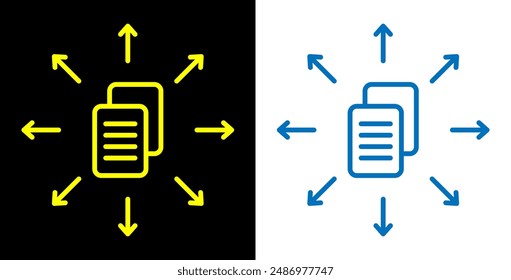 Content distribution outline icon illustration.