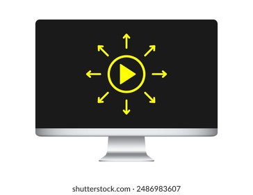 Content distribution outline icon illustration.