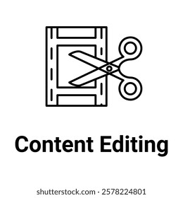 Content Editing Icon. Media Refinement and Creative Revision Illustration for Digital Projects.