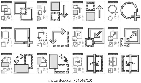Content Edition vector line icon set isolated on white background. Content Edition line icon set for infographic, website or app. Scalable icon designed on a grid system.