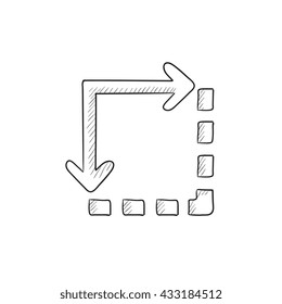 Content extension vector sketch icon isolated on background. Hand drawn Content extension icon. Content extension sketch icon for infographic, website or app.