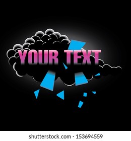 Content is fading out from a dark  decorative abstract minimal cloud