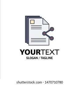 content, files, sharing, share, document Flat Color Icon Vector. Vector Icon Template background