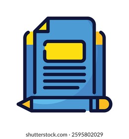 Content With Filled Line Style Icon Vector