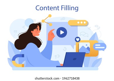 Content filling concept. Making responsive and viral content