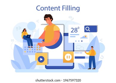 Content filling concept. Making responsive and viral content