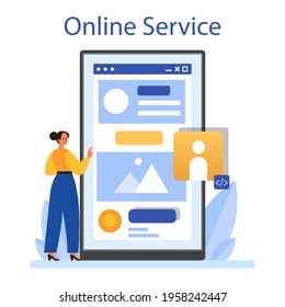 Content filling online service or platform. Making responsive