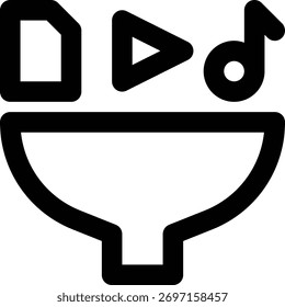 Inhaltsfilterung, Filter, Symbol "Inhaltsgliederung"
