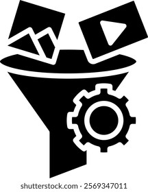 Content Filtering Icon Glyph Vector Illustration
