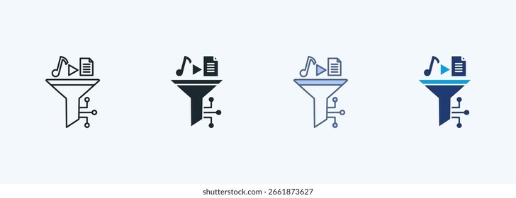 Coleção de Ícones de Vários Estilos da Filtragem de Conteúdo