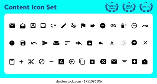 Content flat icons fro ui design. Get these awesome material icon set.