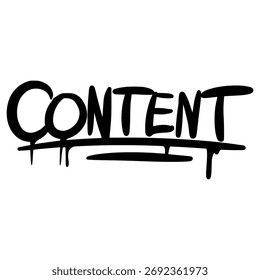 Inhalt Schriftart Graffiti Tagging Typografie Urban Straße Illustration 