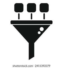 El embudo de contenido en línea icono simple vector. Internet seguro. Medios digitales en línea