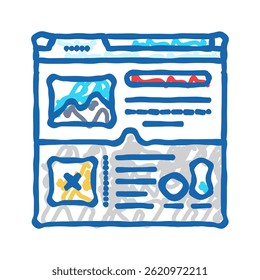 content gap analysis seo doodle icon sketch vector. content gap analysis seo sign. isolated symbol illustration