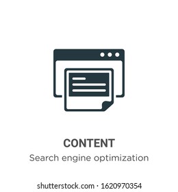 Content glyph icon vector on white background. Flat vector content icon symbol sign from modern seo & web collection for mobile concept and web apps design.