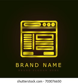 Content golden metallic logo