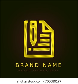 Content golden metallic logo