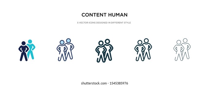 content human icon in different style vector illustration. two colored and black content human vector icons designed in filled, outline, line and stroke style can be used for web, mobile, ui