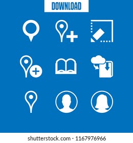 content icon. 9 content vector set. download ebook, placeholder, open book icon and user icons for web and design about content theme