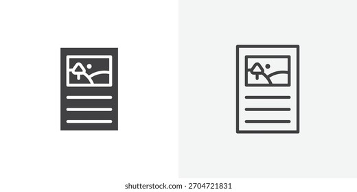 Icono de contenido. colección de línea de trazo editable y estilos planos sólidos.