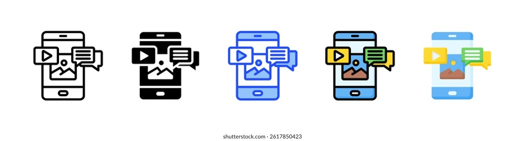 Content Icon Collection With Multiple Styles
