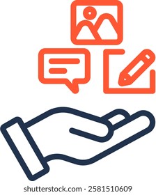 Content Icon Color Line Vector Illustration