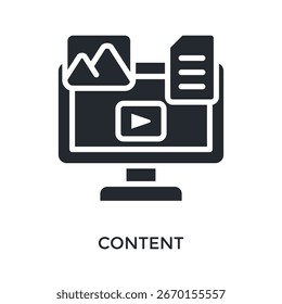 Estilo De Glifo Do Ícone De Conteúdo. Ilustração De Vetor Para Design Gráfico
