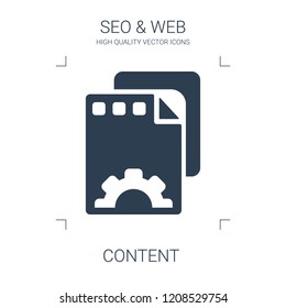 content icon. high quality filled content icon on white background. from seo web collection flat trendy vector content symbol. use for web and mobile
