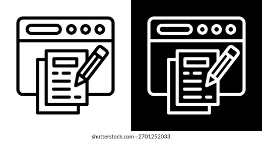 Icono De Contenido De Línea Ilustración vectorial De Estilo En Blanco Y Negro
