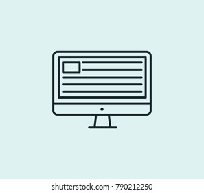 Content icon line isolated on clean background. Screen concept drawing icon line in modern style. Vector illustration for your web site mobile logo app UI design.