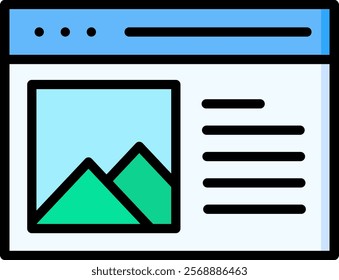 Content Icon Lineal Color Vector Illustration