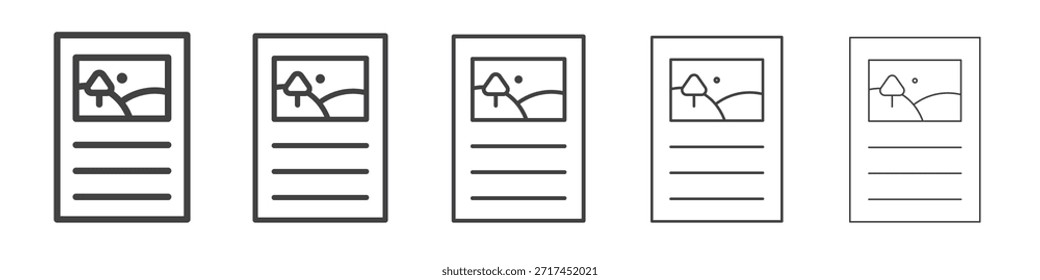 Icono de contenido en el concepto de trazos lineales