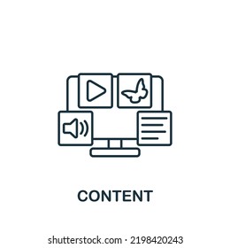 Content icon. Monochrome simple Web Design icon for templates, web design and infographics
