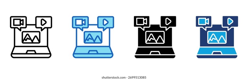 Content Icon Multi Style Vector Illustration