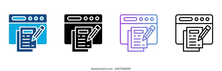 Content Icon Multiple Style Vector Illustration
