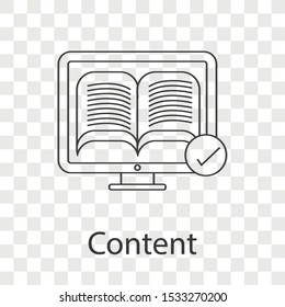 content icon on transparency background. Creative idea design for your project. Line vector illustration for presentation, brochure,  template, mobile app.